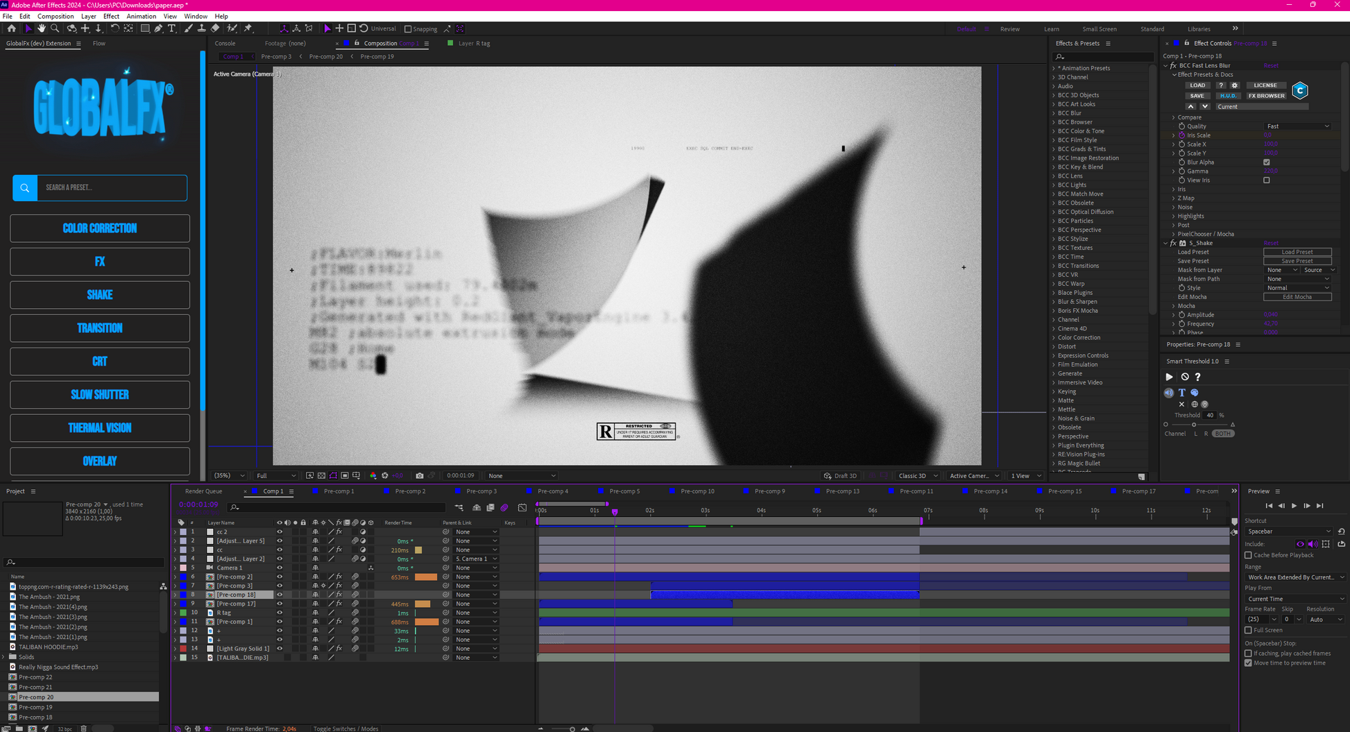 Flying papers project file & assets